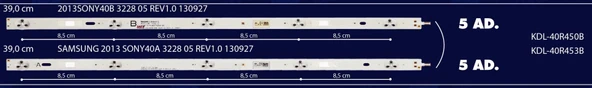 BM-16 (5X5LED - 5X5LED) SONY 40" B-1163 RTL0331 KDL-40W605B KDL-40R485B LSY400HN01-B01, LSY400HM03-A02 ES-033 SET-0033 GEN-033 GEN033 SET0033 - Resim 7