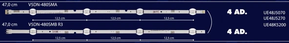 BM-135 (4X4LED-4X4LED) SAMSUNG 48" B-376 RTL0375 47CM 47CM CY-JJ048BGEV5H & CY-JJ048BGLV3V & UE48J5270 & UE48J5070 & UE48K5200 ürün görseli 1