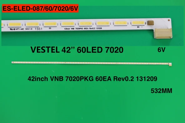 BM-5042 (1X60LED 53,2CM) VESTEL 42" B-597 RTL0597 V13 EDGE REV1.0 2 6920L-0001C 6916L1471A 94V-0 1324 60LEDLİ 53.4 CM NO14 - Resim 2