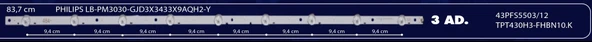 BM-150 (3X9LED) PHİLİPS 43" B-109 RTL0470 83,7CM 43PFS5503/12 & TPT430H3-FHBN10.K ürün görseli 1