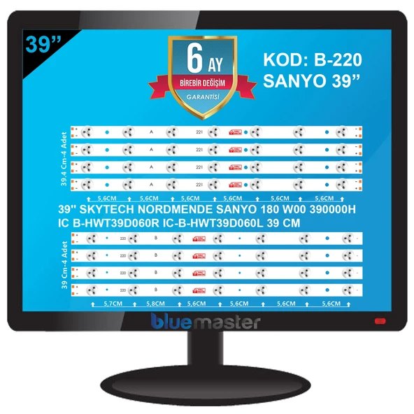 BM-5 (4X7LED - 4X7LED) SANYO 42" B-220 RTL0220T LED 4xA-4xB 7 LEDLİ