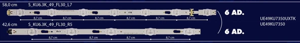 BM-57 (6X7LED - 6X5LED) SAMSUNG 49" B-416 RTL0379 CY-WK049HGLV1H & UE49KU7350UXTK UE49KU7350 – UE49MU7350 S_KU6.3K_49_FL30_L7 - Resim 3