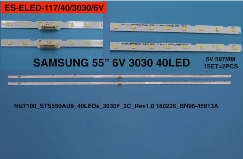 BM-5048 (2X40LED 59,7CM) SAMSUNG 55" B-634 RTL0055 UE55NU7100U, UE55NU7300U, UE55NU7300U UE55NU7400U, UE55NU7500U ue55ru7100 -UE55RU7100-55RU7100 55RU7105  NO28 ürün görseli 1