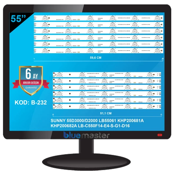 BM-35 (6X6LED-6X5LED) SUNNY 55" B-232 RTL5011 LB-C550F14-E4-S-G1-LD1 - LB55036 V0 - Resim 2