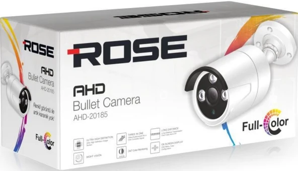 ROSE AHD-20185 STARLİGHT GECE GÖRÜŞLÜ RENKLİ PLASTİK KASA BULLET AHD KAMERA ürün görseli 1