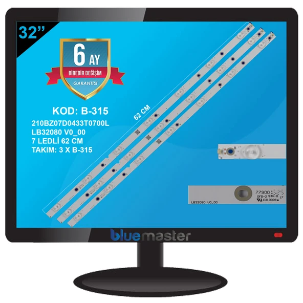 BM-40 (3X7LED) PHİLİPS 32" B-315 RTL0315 LB32067 V0_01 - YX-32067000-1A554-0-A-56K-03046 - 7 LEDLİ 61.5 CM - Resim 3