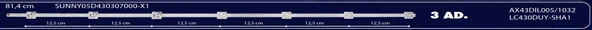 BM-133 (3X7LED) AWOX 43" B-1120 RTL1121 81,4CM SUNNY05D430307000-X1