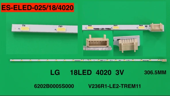 BM-5004 (1X18LED) LG B-1350 RTL0024 V236R1-LE2-TREM11 - 6202B0005S000 4020 3V - 18 LEDLİ 30.6 CM ürün görseli 1