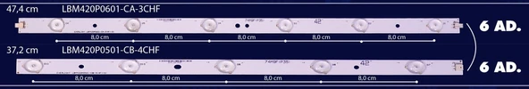 BM-106 (6X6LED-6X5LED) PHİLİPS 42" B-320 RTL0321 47,4CM 37,2CM 78M9F P40 & TPT420H2-HVN04 & PHİLİPS 42PFL3208K/12 & 42PFL3018