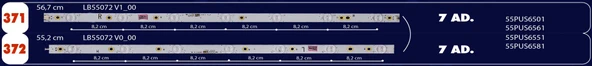 BM-48 (7X7LED-7X7LED) PHİLİPS 55'' B-371 RTL0438 TPT550U2-EQLSHA.G & 55PUS6501/12 & 43030M00L & 1B5540000000 & 55PUS6561 & 55PUS6551 & 55PUS6581
