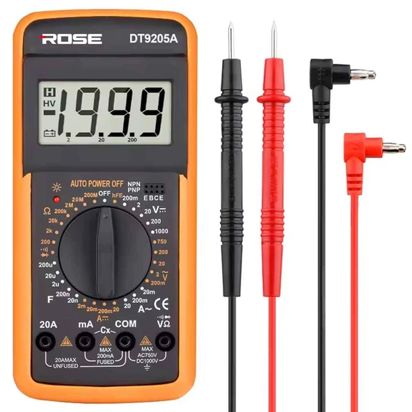 ROSE DT9205A PROFESYONEL USTA TİPİ DİJİTAL ÖLÇÜ ALETİ ürün görseli 1