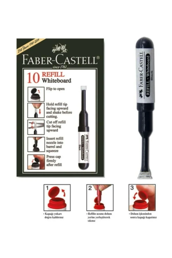 Faber-Castell Tahta Kalem Mürekkebi W20 Siyah 25 43 99 (10 Lu Kutu)