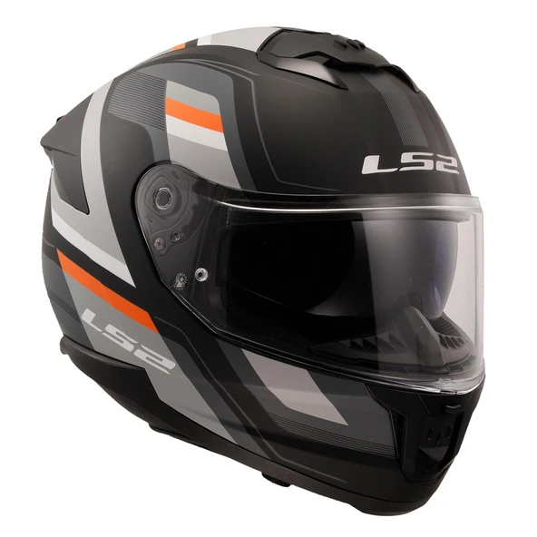 LS2 STREAM 2 VINTAGE MAT SİYAH-GRİ-BEYAZ-KIRMIZI KASK - Resim 4