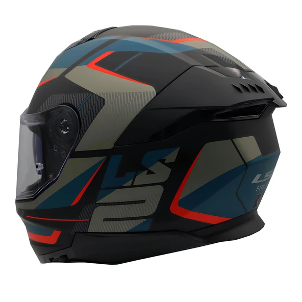 LS2 STREAM 2 ROAD MAT SİYAH-GRİ-MAVİ-KIRMIZI KASK - 3