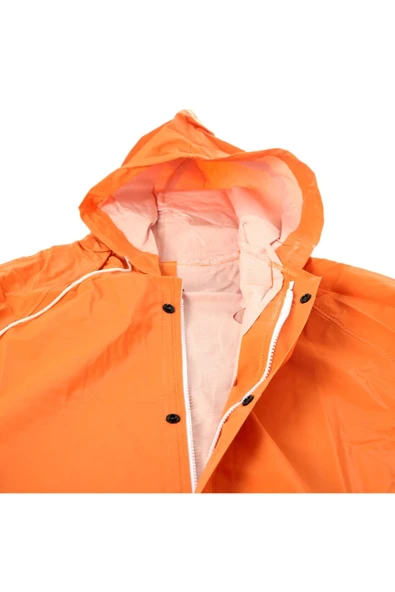 MURAT UYGUN Unisex Turuncu Pvc Yağmurluk Pardesu - 2