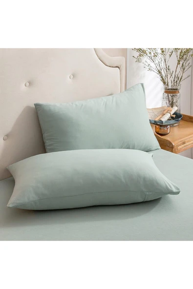 Düz Pamuklu 2'li Yastık Kılıfı 50x70 Adaçayı