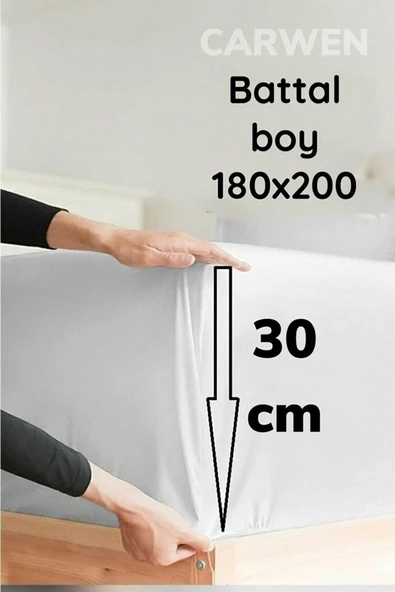 Battal Boy Ranforce Pamuk Kumaş Lastikli Çarşaf Takımı 180x200 Cm Crwcbc11 - 2