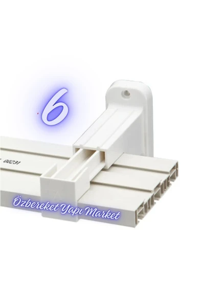 özbereketyapimarket Perde Rayı Korniş L Ayak Duvara Montaj Askı Aparatı 6 Adet