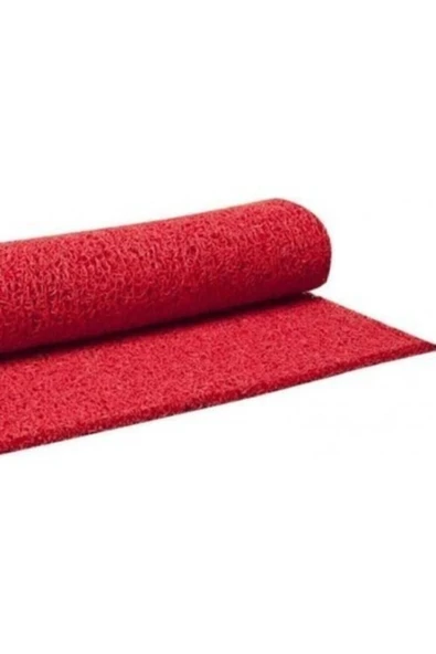 tiritoğluhome  Kıvırcık Paspas En 100cm Kırmızı(girilen Adet Miktarınca Metraj Kesilir.)