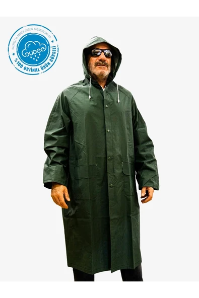 MURAT UYGUN  Unisex Yeşil Pvc Yağmurluk Çıtçıtlı - 2