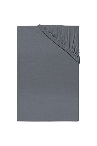 Penye Tek Kişilik Lastikli Çarşaf Koyu Gri 120 X 200