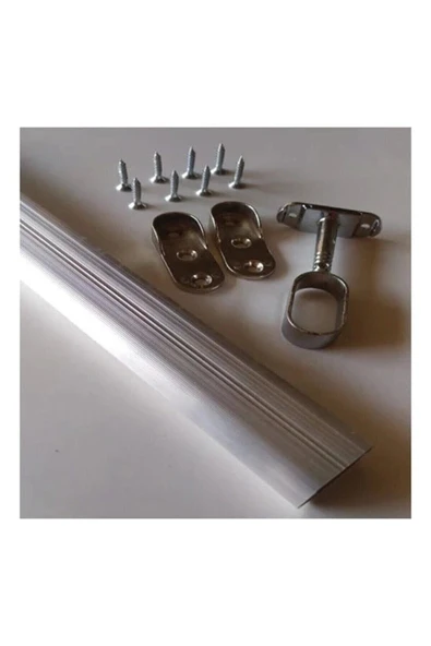 FSM Oval 150cm Alüminyum Dolap Içi Elbise Askı Borusu Aparatları Vidaları