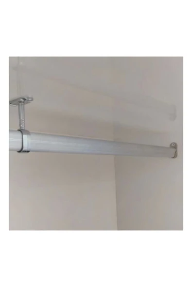 FSM Oval 120cm Alüminyum Dolap Içi Elbise Askı Borusu Aparatları Vidaları - 2