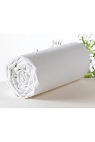 Teks %100 Pamuklu Beyaz 100x200+50x70 Tek Kişilik Lastikli Çarşaf Takımı