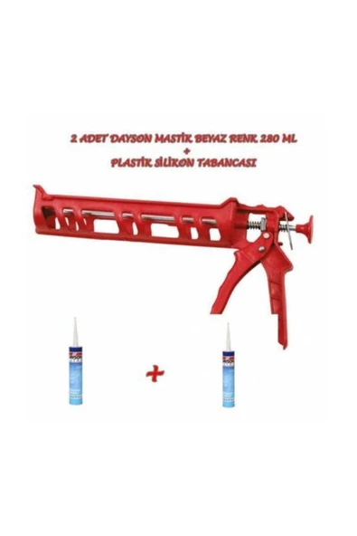 DAYSON 2 Adet 280 Ml Beyaz Renk Mastik + Silikon Tabancası