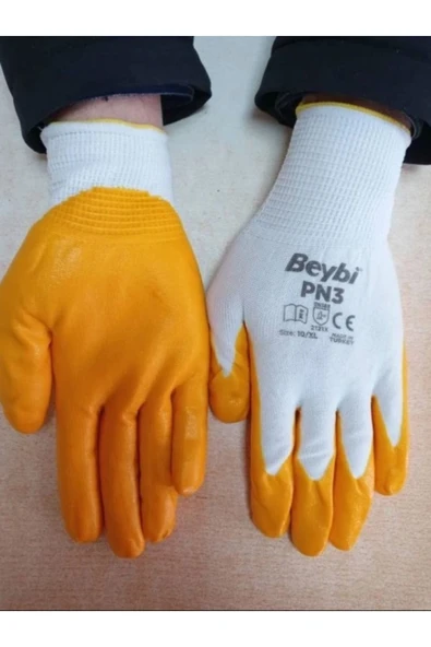 Beybi Pn3 Sarı Nitril Eldiven Işçi Eldiveni