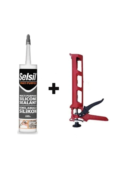 Selsil  Genel Amaçlı Şeffaf Silikon 280 Gr + Silikon Tabancası