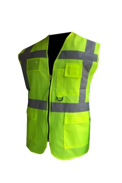 isguvenlikstore Sarı Cepli Ikaz Yeleği Mühendis Yeleği