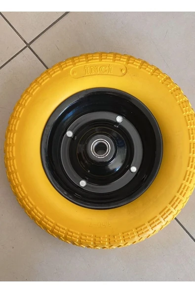 İnci El Arabası Ve Yük Arabası Tekeri Pu Köpük Rulmanlı Çelik Jantlı 350 X 70 Mm - 2