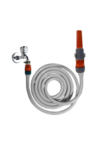 PLASYAY Yerli Düz Sulama Ve Yıkama Hortum Seti Lans Başlıklı 50 Metre