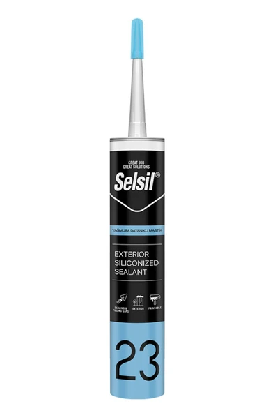 Selsil Yağmura Dayanıklı Pro Silikonize Mastik Beyaz 485 Gr.