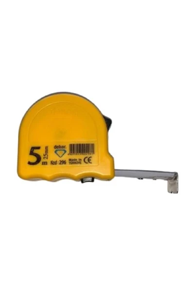 TYSON Şerit Metre 5 Metre X 25 Mm Kemer Klipsli Stoplu Darbeye Dayanıklı - Dekor Markalı