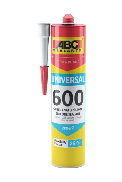 ABC SEALANTS Abc 600 Genel Amaçlı Silikon Şeffaf 280 gr