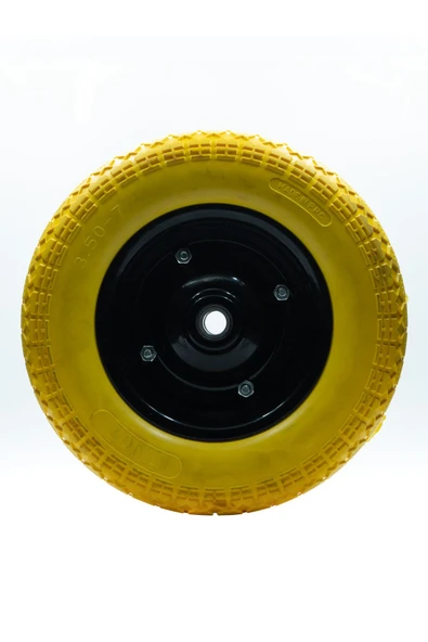 İnci El Arabası Ve Yük Arabası Tekeri Pu Köpük Rulmanlı Çelik Jantlı 350 X 70 Mm