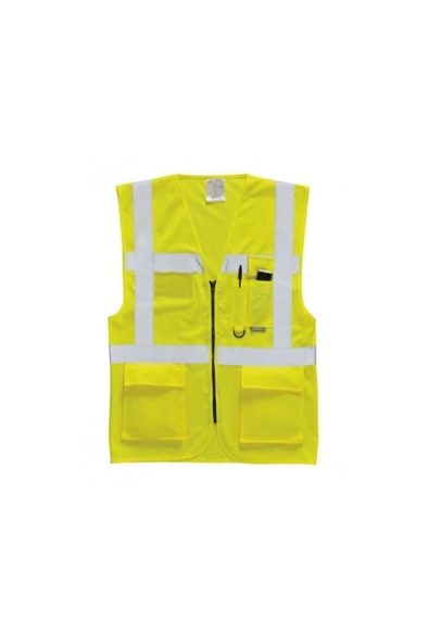 BESTGUARD  İş Güvenliği Reflektörlü Ikaz Yeleği - File - Mühendis Tipi