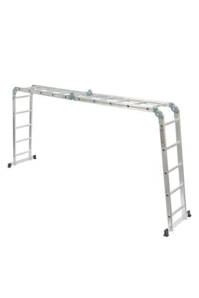 akrobat 20 Basamak Merdiven 580 Cm Katlanır Çok Amaçlı Alüminyum Merdiven Eldiven Hediyeli - 2