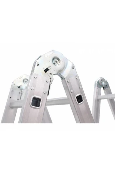 ONESTAR  12 Basamak Akrobat Merdiven 370 Cm 4x3 Katlanır Çok Amaçlı Alüminyum Merdiven Eldiven Hediyeli - 2