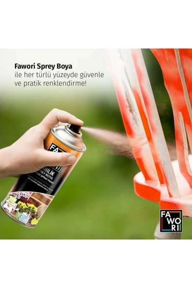 Fawori  Akrilik Sprey Boya 400ml (RAL 9003) Parlak Beyaz - 2