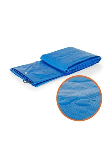 4M x 5M Mavi Su Geçirmez Pullu Çadır Branda Tente Yağmurluk Gölgelik - 2