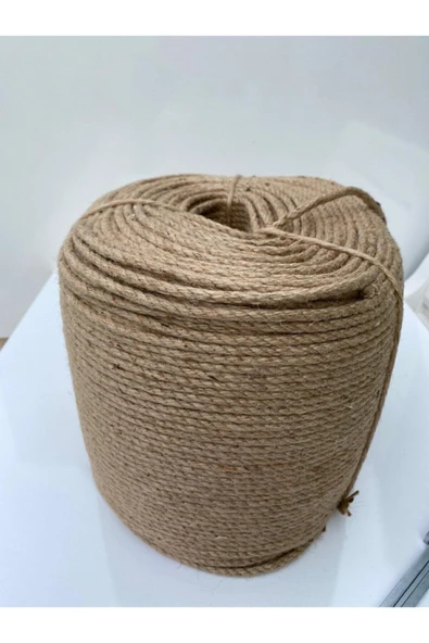 EBADRİP Tam Kesit 100 Metre Jüt Ip Kendir Halat 5 Mm(KESİN 5 MM VE 100 METRE ÖLÇÜM) - 2