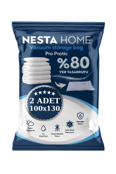 NESTA HOME  PRO PRATİC 4 ADET MEGA BOY 100X130 vakumlu hurç vakumlu poşet,torba,düzenleyici saklama ürün görseli