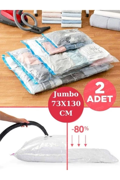Vindex  Vakum Hurcu 2’li Jumbo 73x130 CM Vakumlu Hurç Vakumlu Poşet ürün görseli 1
