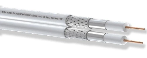 2*MİNİ 2XRG58 CANLI UÇ BAKIR 300 METRE ÇİFTLİ KABLO ürün görseli