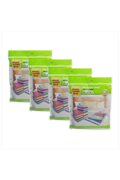 Magic Saver Bag  4 Adet Vakumlu Hurç Özel Seti Büyük Paket 4 Xxl