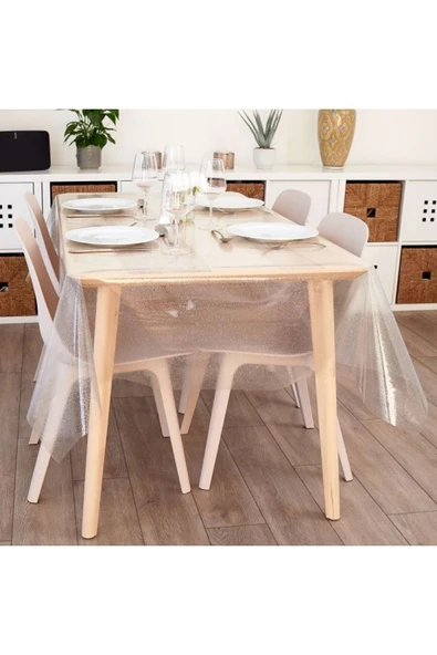 Masa Örtüsü Şeffaf Simli Silinebilir Masa Örtüsü Pvc - 3