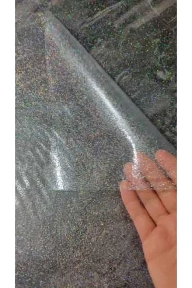 Simli Şeffaf Silinebilir Yıkanabilir Muşamba Masa Örtüsü - 2